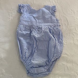 CPC blue & white seersucker bubble size 9-12m